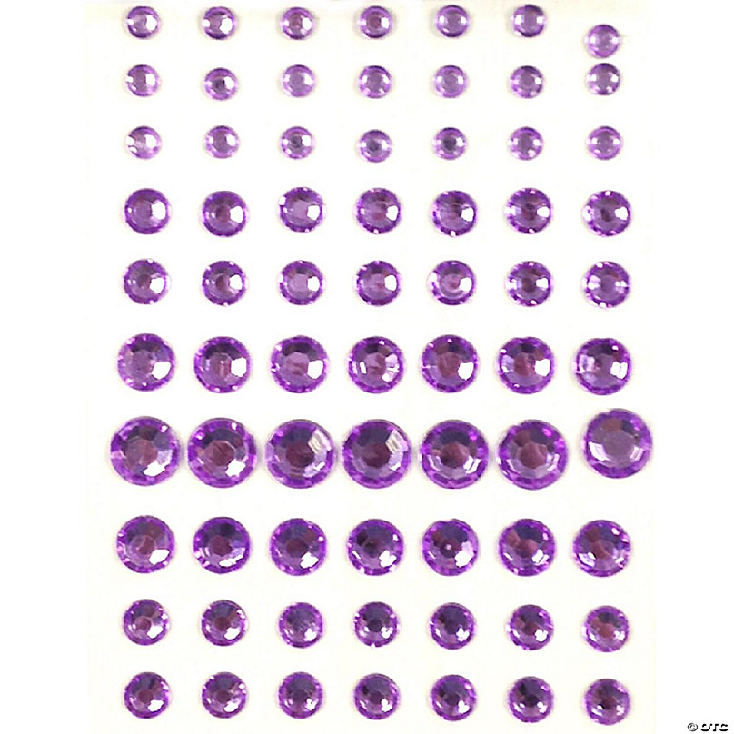 Wrapables Acrylic Self Adhesive Crystal Rhinestone Gem Stickers, Jewel Purples