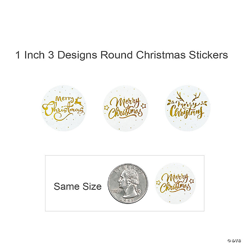 Christmas Stickers, 500 Holiday Stickers, 1.5 Winter Label Designs