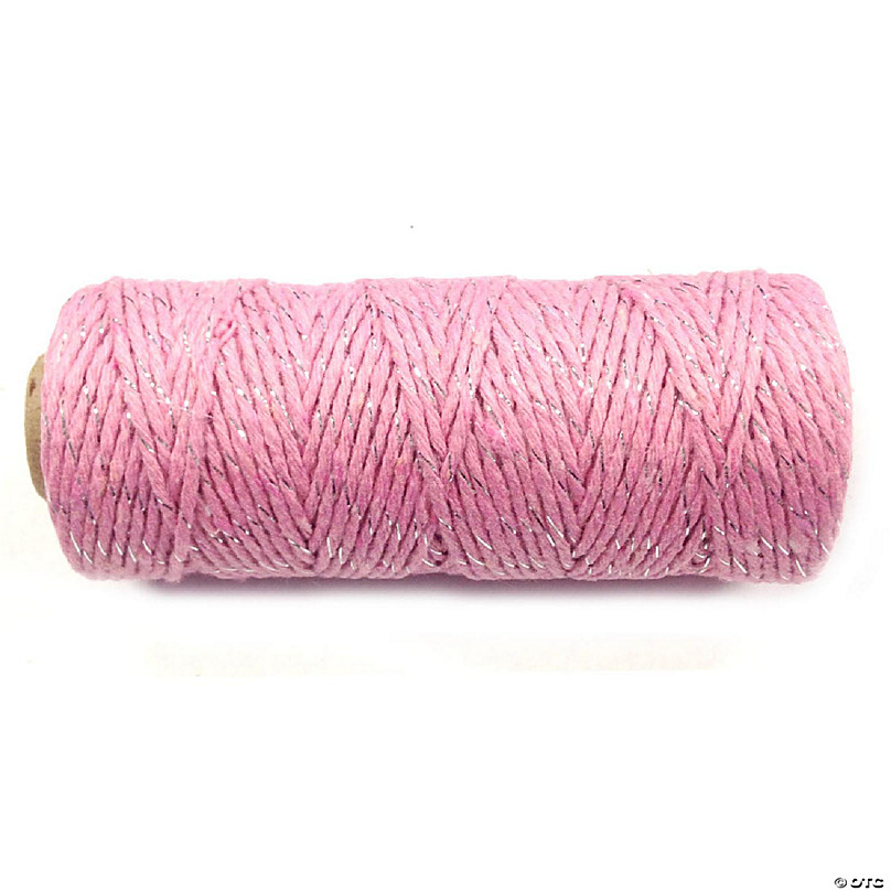 Baker's light pink twine, string, scrapbooking embellishment, 5 pieces