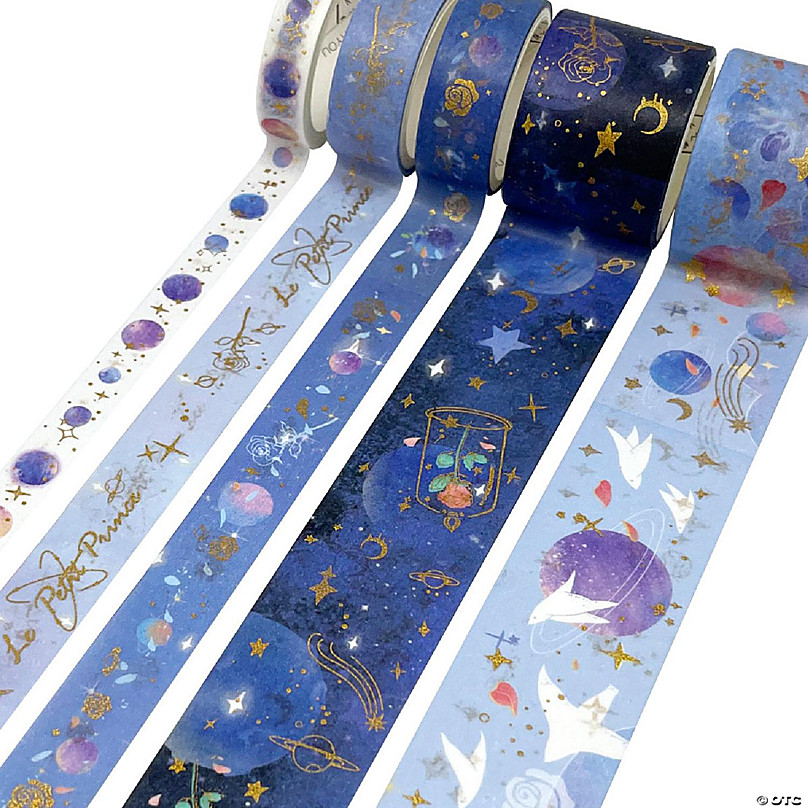 Wrapables Decorative Washi Tape Box Set (10 Rolls) Teal & Purple Floral
