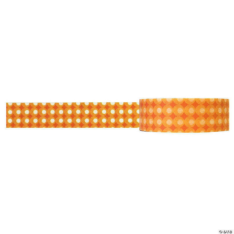 Wrapables Decorative Glitter Washi Masking Tape, Orange 