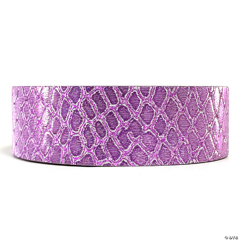 Wrapables Decorative Washi Masking Tape, Shiny Purple Snake Print