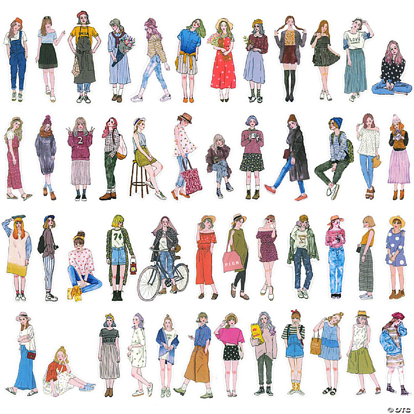 Wrapables Fashion Women People Vinyl Stickers for Water Bottles, Laptops 170pcs, Cosmo Women