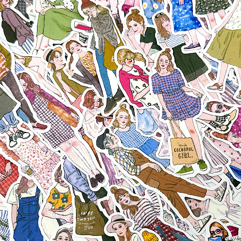 Wrapables Fashion Women People Vinyl Stickers for Water Bottles, Laptops 170pcs, Cosmo Women