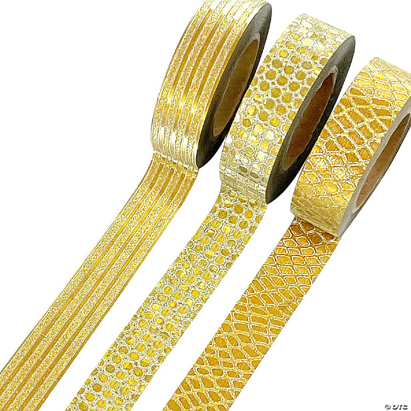 Wrapables Gold Foil & White Washi Tapes Decorative Masking Tapes