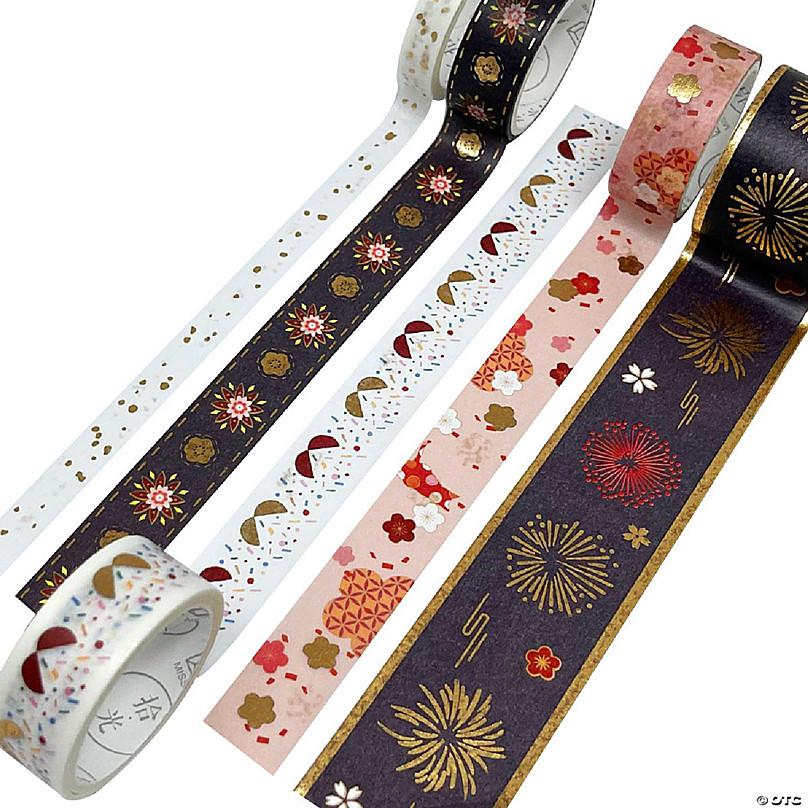 Gold Foil Print Washi Tape - 5 Pc. | Oriental Trading