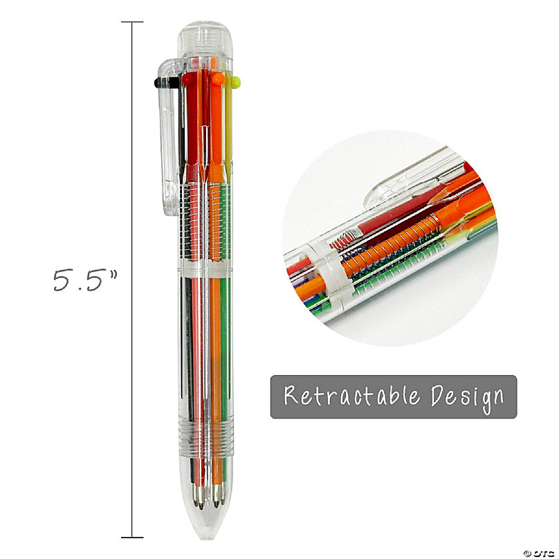 6 in 1 Multicolor Ballpoint Pen Retractable Ballpoint Pens - Temu