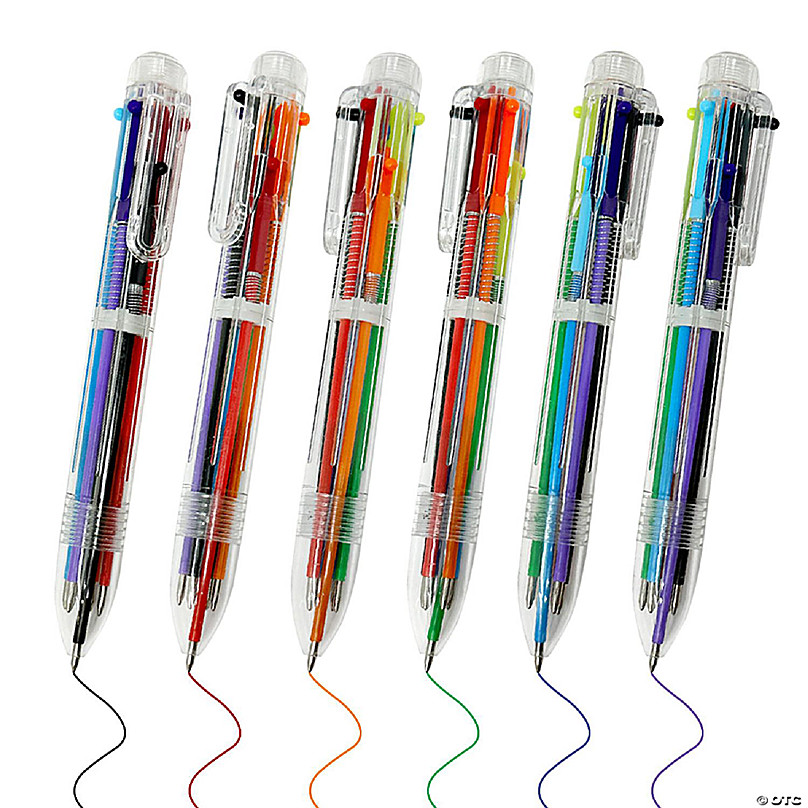 Wrapables Multi-Color 6-in-1 Retractable Ballpoint Pens (Set of 8), Bright