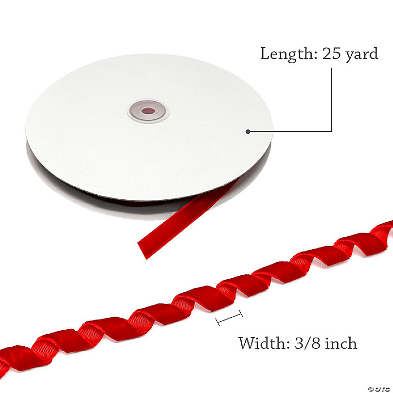 Wrapables Red 3/8 Inch Velvet Ribbon (25 Yards)