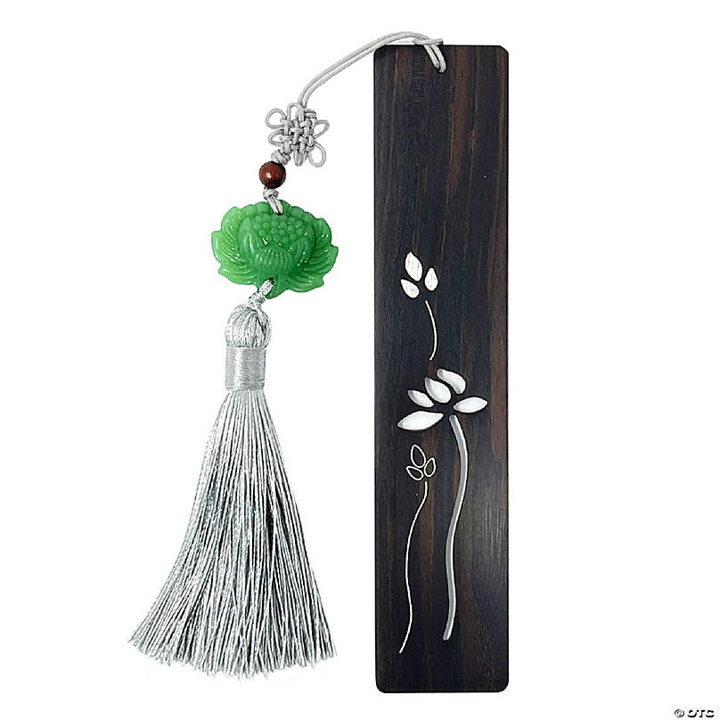 Wrapables Lotus & Clover Metallic Bookmark with Tassel (Set of 2)