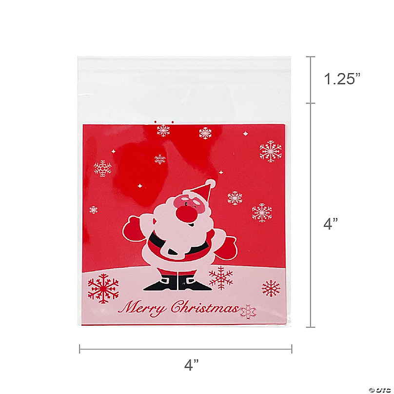 Wrapables Transparent Self-Adhesive 4 x 4 Candy and Cookie Bags, Favor  Treat Bags for Parties, Wedding and Christmas (200pcs), Snow Falling & Santa