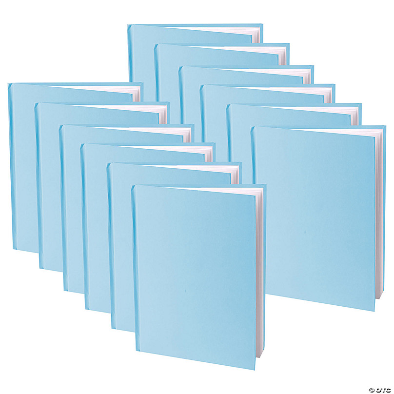 Blue Hardcover Blank Book, White Pages, 8H x 6W Portrait, 14 Sheets/28  Pages | Bundle of 10 Each