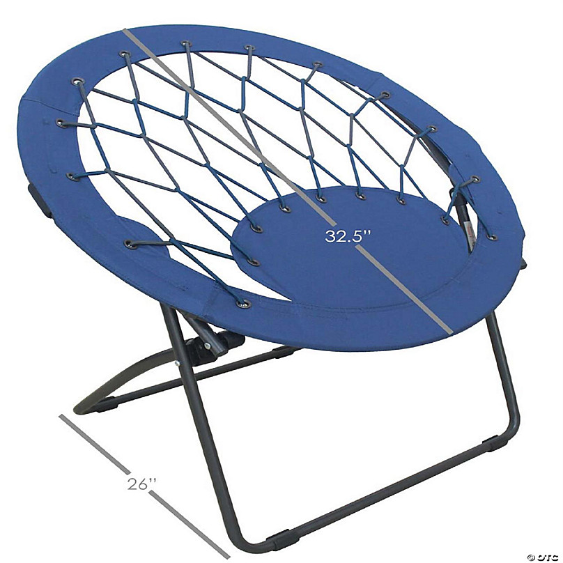 Zenithen Bungee Folding Bouncy DishSaucer Chair with Steel Frame, Blue -  Pack of 1