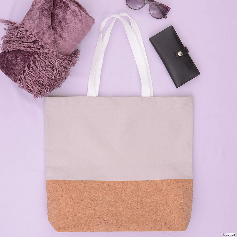 Zenpac- 18x15.5x4 Inch Cute Cotton Tote Bags Aesthetic with Cork Bottom