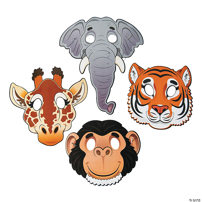 Stickers 72 Piece Zoo Animal Party Favor Set- Masks and Tattoos Figures