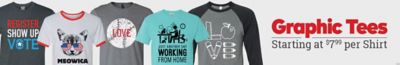Tees Starting at $7.99 per Shirt