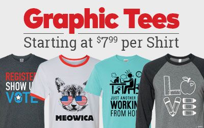 Tees Starting at $7.99 per Shirt