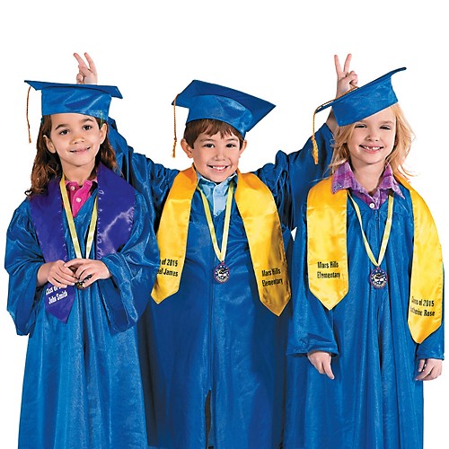 Graduation Sticker Kindergarten and Preschool Graduation Cap Gown Stole Set for Kids with 2022 Tassel Certificate 