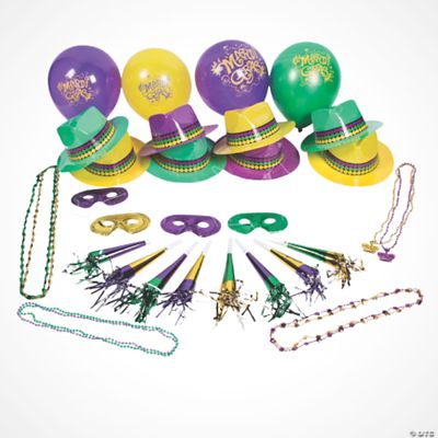 Bulk 576 Pc. Metallic Tri-Color Mardi Gras Bead Necklaces
