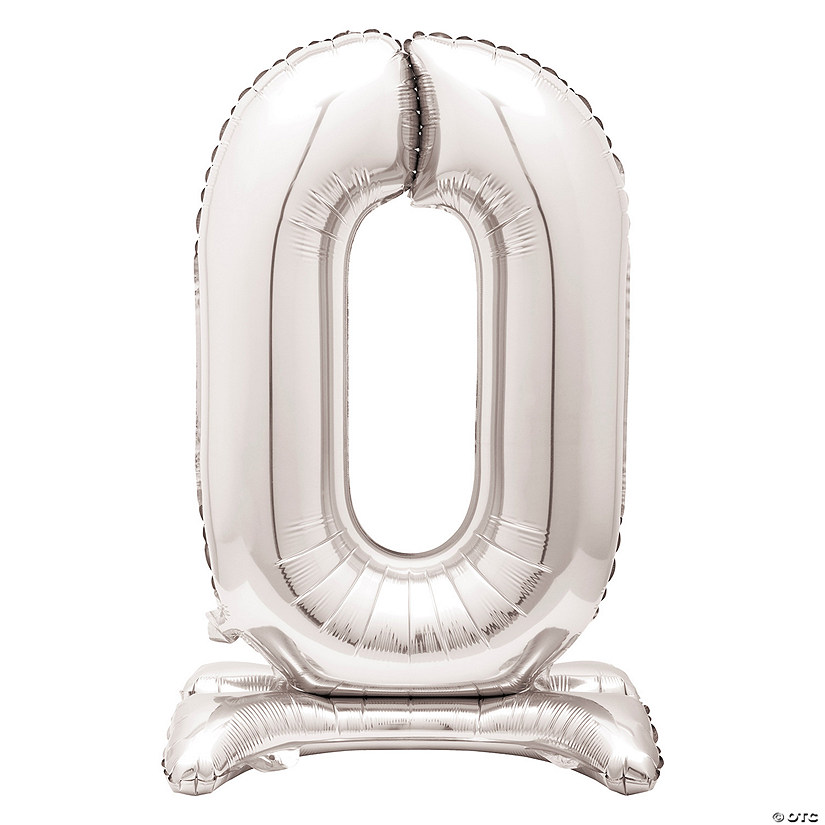 "0"-Shaped 30" Mylar Number Stand-Up Balloon Image