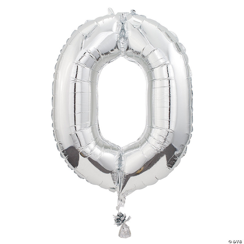 "0"-Shaped 34" Mylar Number Balloon Image