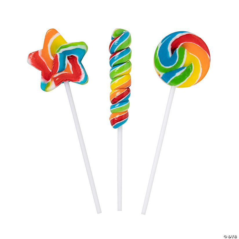 1 1/2" - 2 1/2" Bulk 250 Pc. Rainbow Mini Swirl Lollipop Assortment Image