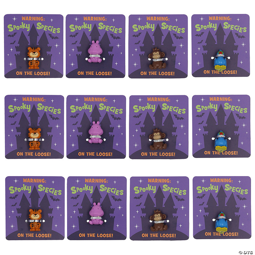 1 1/2&quot; &amp;#8211; 2&quot; Halloween Mini Vinyl Zoo Animals with Card Handout for 12 Image