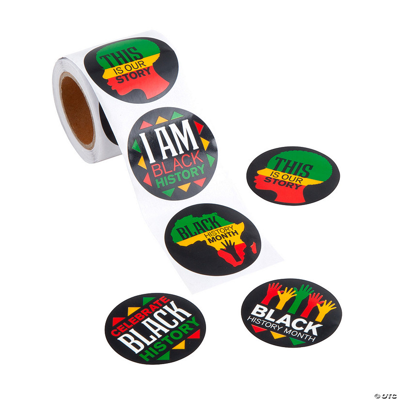 1 1/2" Black History Month Paper Stickers - 100 Pc. Image