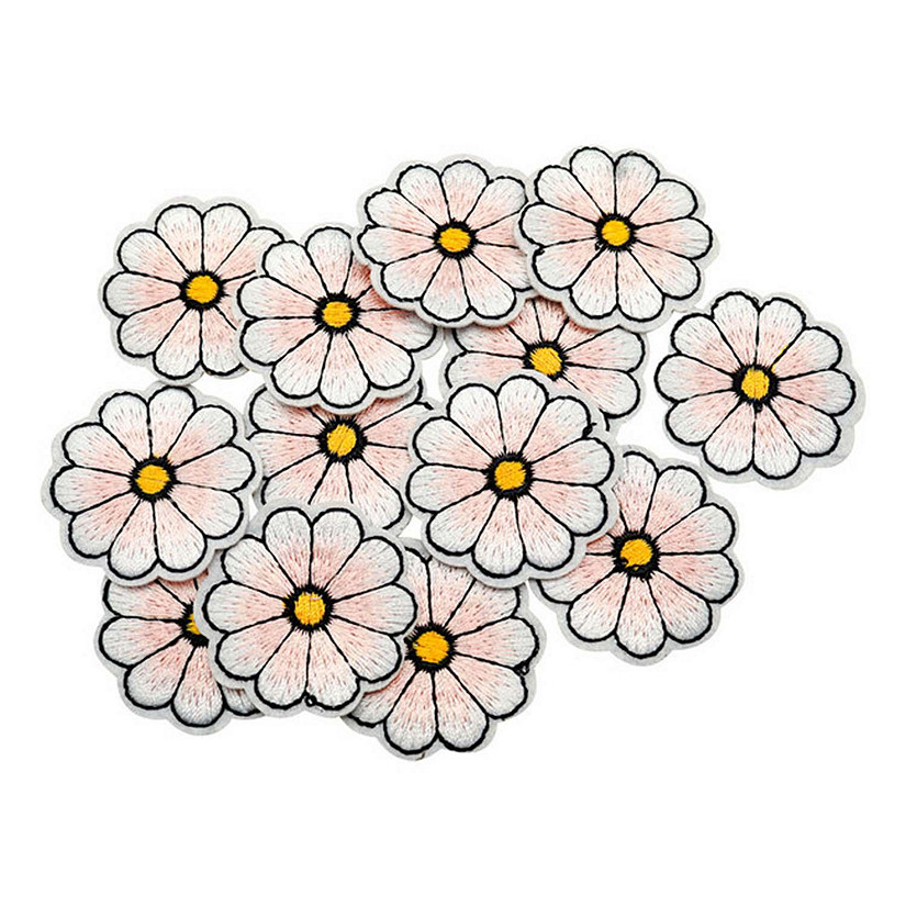 1 1/2" Blush Daisy Flower Iron On Patch 72 Pack Image