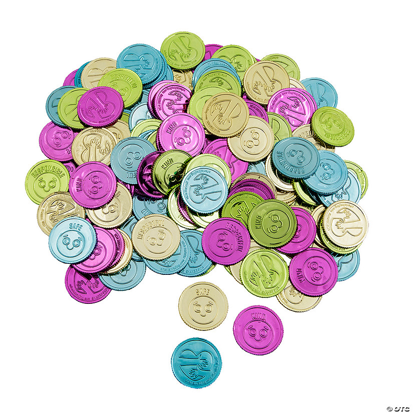 1 1/2&quot; Bulk 144 Pc. Social Emotional Learning Classroom Values Plastic Coins Image