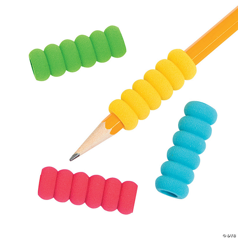 1 1/2" Bulk 48 Pc. Assorted Colors Bumpy Foam Pencil Grips Image
