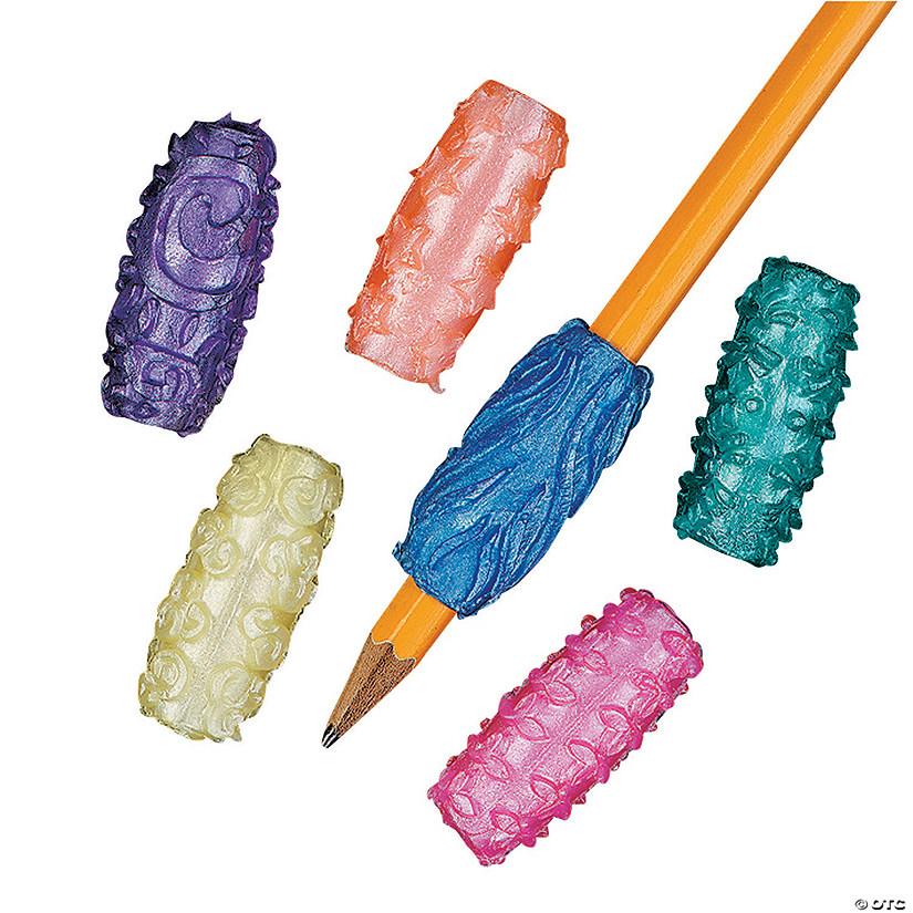 1 1/2" Bulk 48 Pc. Pearlized Sticky Solid Color Vinyl Pencil Grips Image