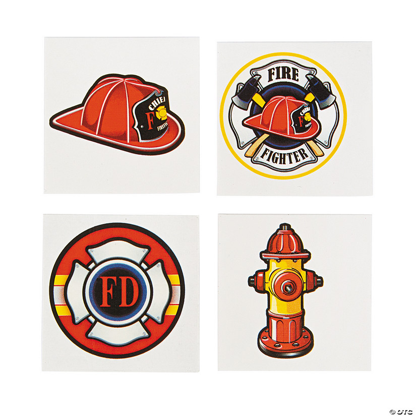 1 1/2&quot; Bulk 72 Pc. Firefighter Icons Temporary Tattoos     Image