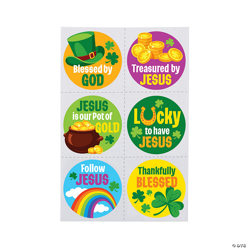 1 1/2" Bulk 72 Pc. Religious St. Patrick&amp;#8217;s Day Temporary Tattoos Image