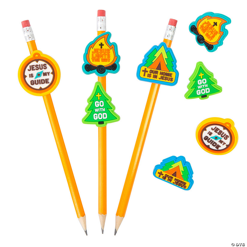 1 1/2&quot; Great North VBS Rubber Pencil Charm Clips - 24 Pc. Image