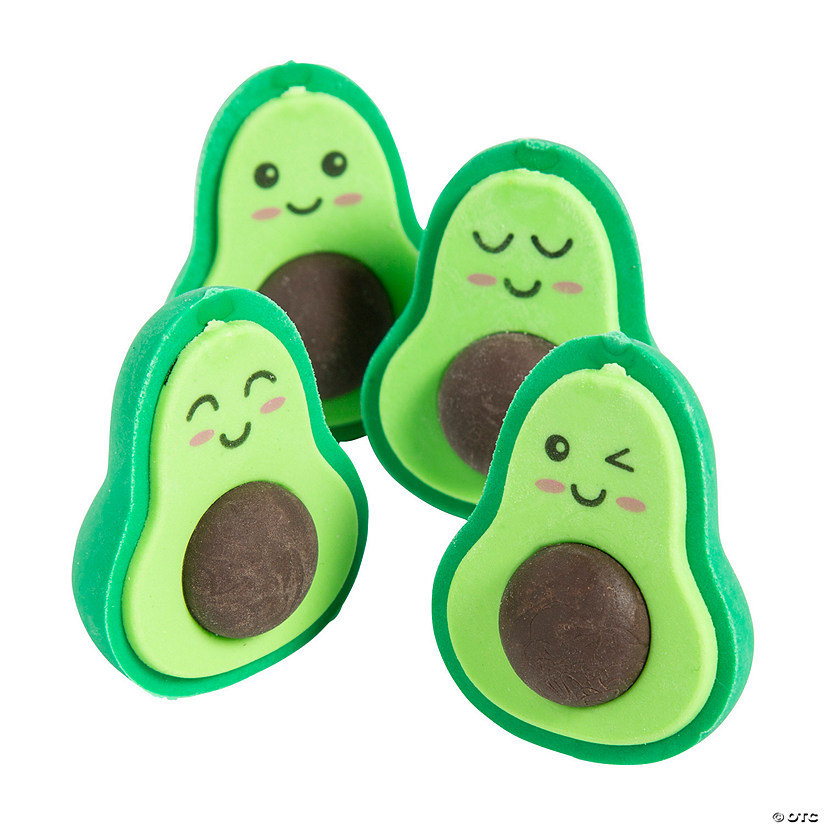 1 1/2" Green Avocado-Shaped Rubber Erasers - 24 Pc. Image