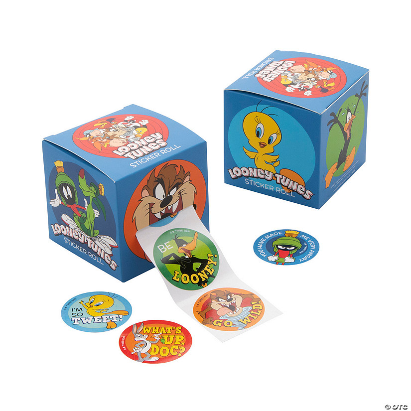 1 1/2" Looney Tunes&#8482; Sticker Roll with Dispenser - 100 Pc. Image