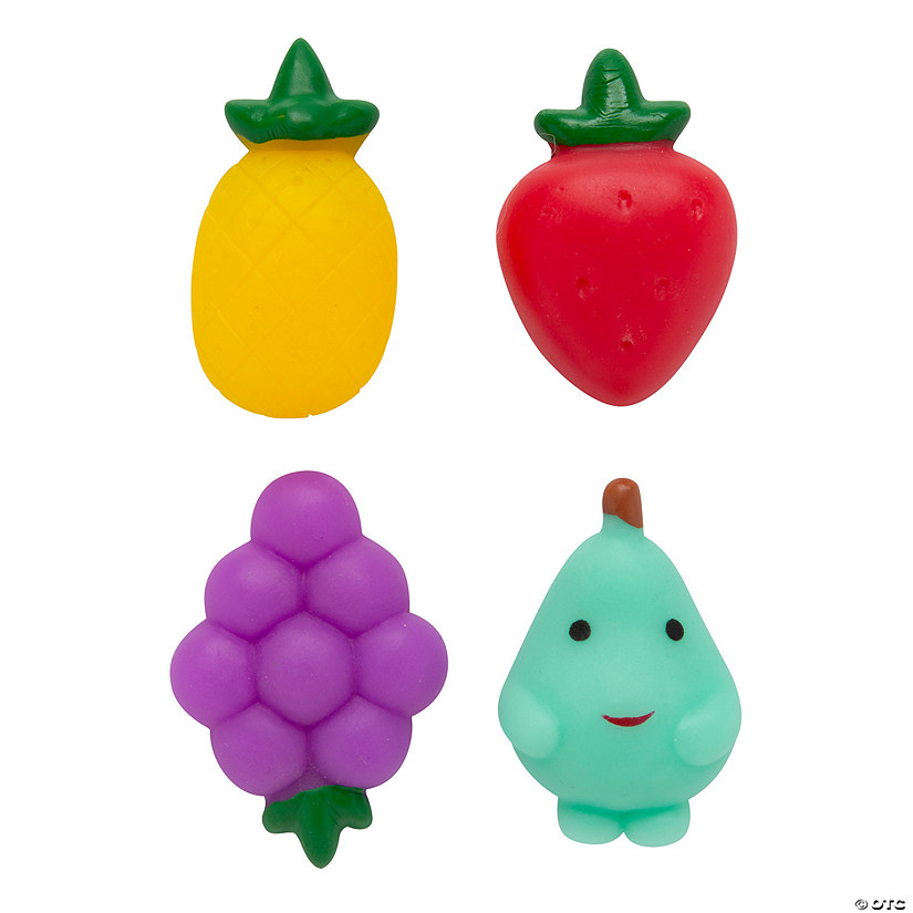 1 1/2" Mini Fruit Mochi Squishy Rubber Stress Toys - 12 Pc. Image
