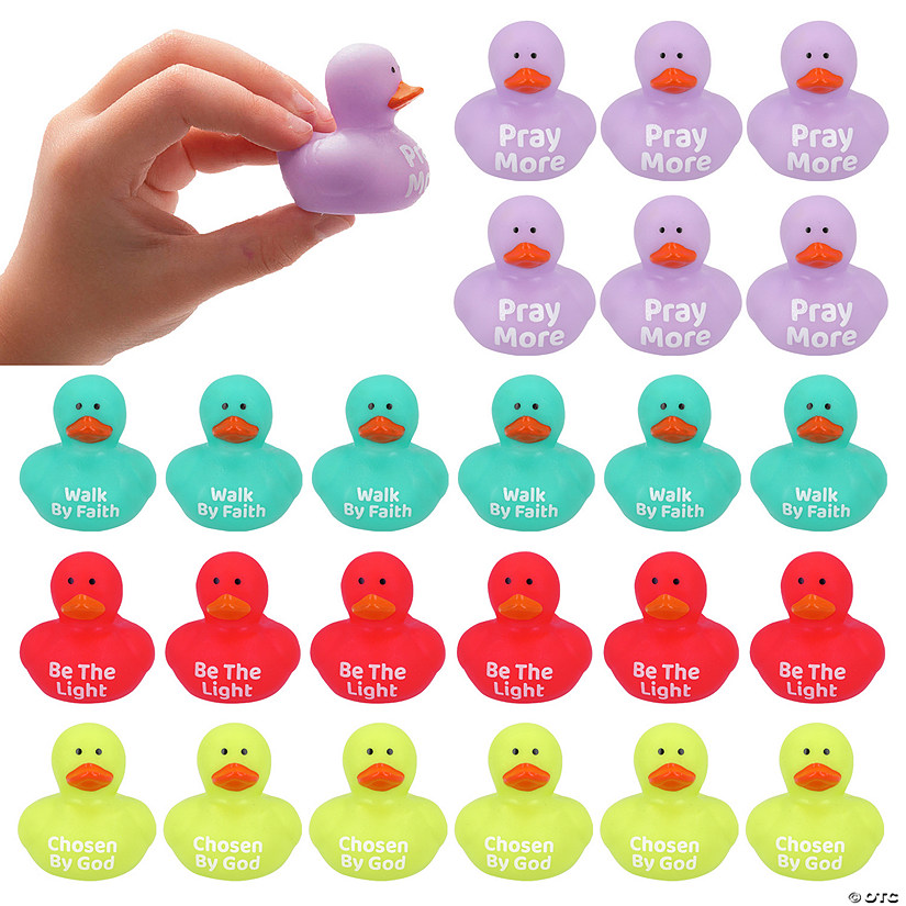 1 1/2" Mini Religious Inspirational Message Rubber Ducks &amp;#8211; 24 Pc.  Image