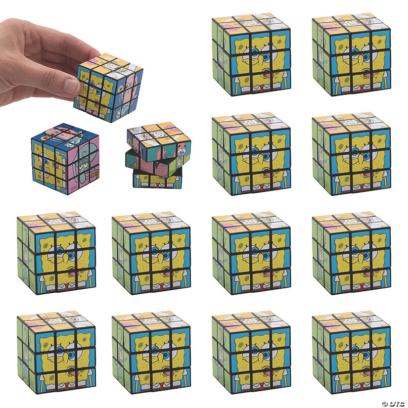 1 1/2" Mini SpongeBob SquarePants&amp;#8482; Character Plastic Puzzle Cubes &amp;#8211; 12 Pc. Image