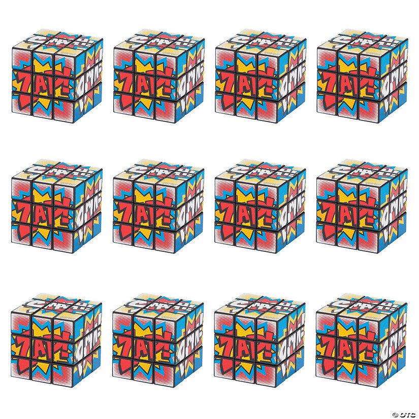 1 1/2" Mini Superhero Puzzle Cubes - 12 Pc. Image
