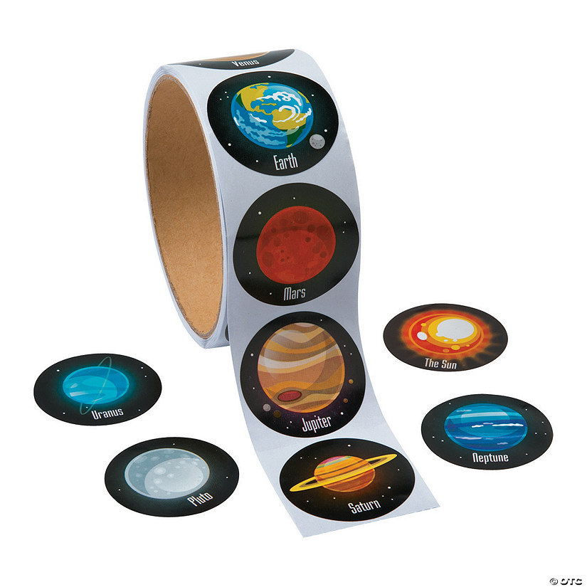 1 1/2" Planets of the Solar System Paper Sticker Roll - 100 Pc. Image