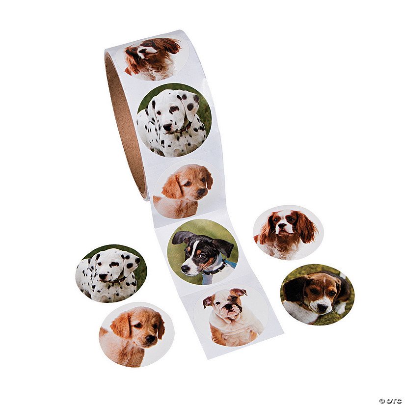 1 1/2" Realistic Dog Photo Paper Sticker Roll &#8211; 100 Pc. Image