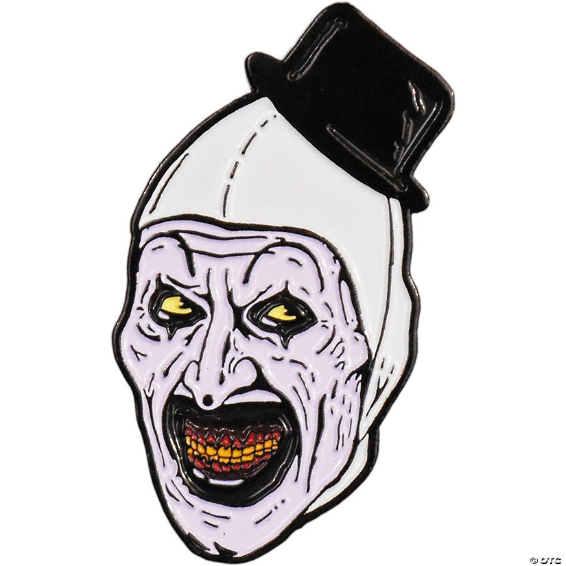 1 1/2" Terrifier&#8482; Art the Clown Character Face Full-Color Enamel Pin Image