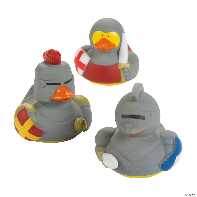 1 1/2" x 2 1/2" Medieval Armored Knights Rubber Ducks - 12 Pc. Image
