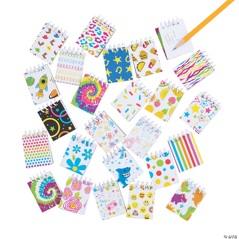 1 1/2" x 2"  Bulk 144 Pc. Mini Everyday Fun Spiral Paper Notepads Assortment Image