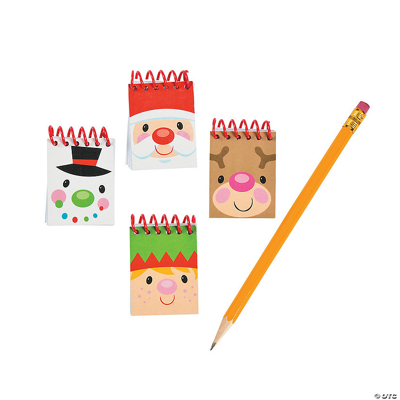 1 1/2" x 2" Bulk 48 Pc. Mini Cheery Christmas Spiral Paper Notepads Image