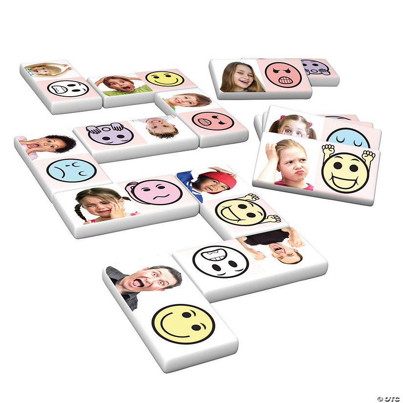 1 1/2" x 4 3/4" Emotions Plastic Dominoes Set in Collectors Tin - 28 Pc. Image