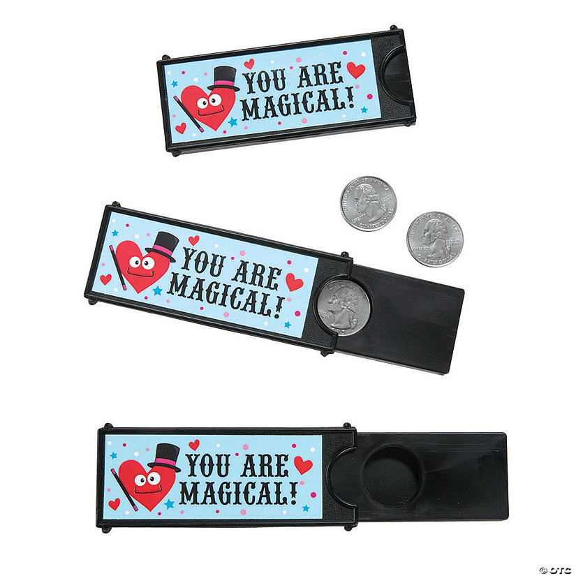 1 1/2&quot; x 4&quot; Valentine's Day Magic Coin Trick Handouts - 12 Pc. Image