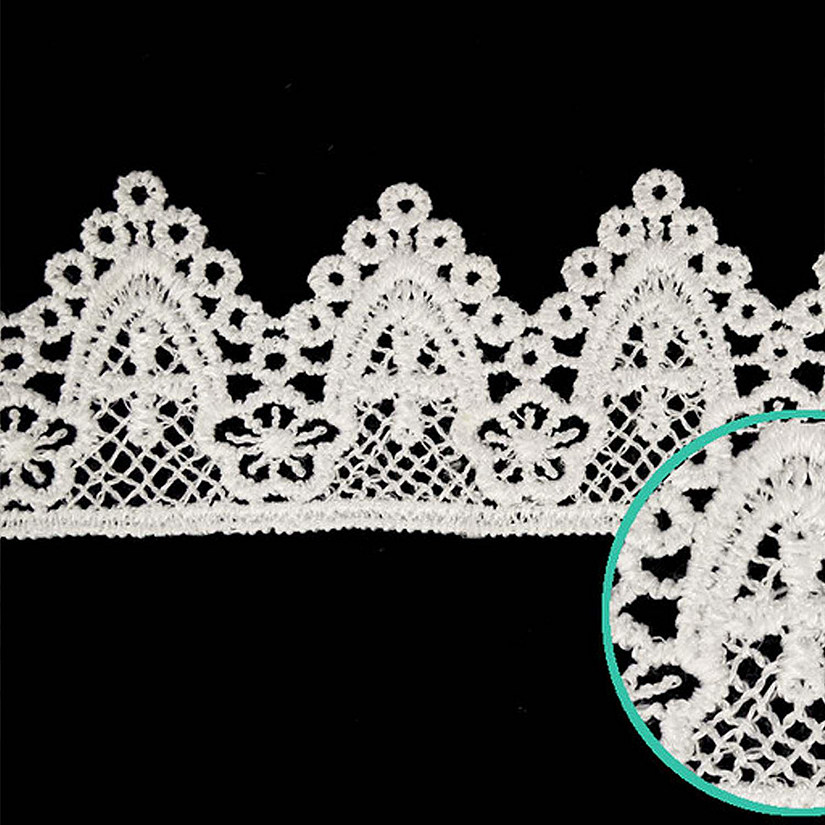 1 1/2"x30 Yards White Venice Lace Trim Image